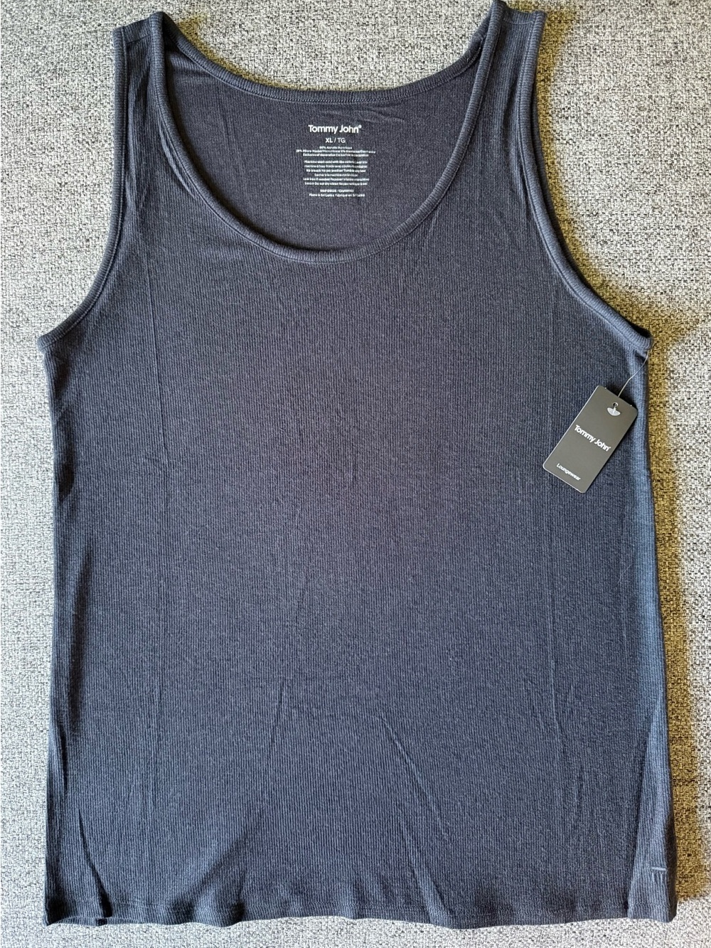 Tommy John Charcoal Heather Ribbed Lounge Tank Top